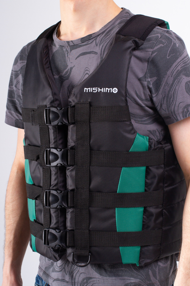 Жилет спасательный MISHIMO PRO Премиум качества Черно-зеленый в Жуковском