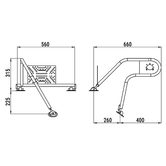 Стойка рулевая с креплением на баллон надувной лодки 25мм в Жуковском