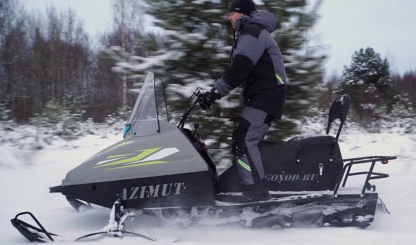 Миниснегоход Бурлак Азимут 24 л.с. , эл.запуск, реверс, тормоз гидравл, капот серый в Жуковском