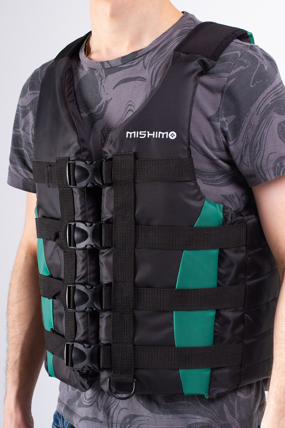 Жилет спасательный MISHIMO PRO Премиум качества Черно-зеленый в Жуковском